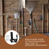 Maxbell Gardening Tool Rack Adjustable Space Saving Garage Organization Clamp Holder
