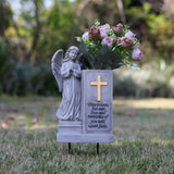 Maxbell Grave Flower Vase with Ground Spikes Cemetery Decor for Gravestone Headstone