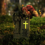 Maxbell Grave Flower Vase with Ground Spikes Cemetery Decor for Gravestone Headstone