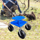 Maxbell Garden Rolling Work Seat Sturdy for Gardener Planting Outdoor House Cleaning blue