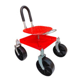 Maxbell Garden Rolling Work Seat Sturdy for Gardener Planting Outdoor House Cleaning red
