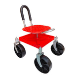 Maxbell Garden Rolling Work Seat Sturdy for Gardener Planting Outdoor House Cleaning red