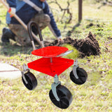Maxbell Garden Rolling Work Seat Sturdy for Gardener Planting Outdoor House Cleaning red
