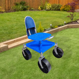 Maxbell Garden Rolling Work Seat Sturdy for Gardener Planting Outdoor House Cleaning blue with bag