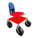 Maxbell Garden Rolling Work Seat Sturdy for Gardener Planting Outdoor House Cleaning red with bag