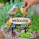Maxbell Welcome Birds Yard Sign PVC Colorful Yard Stake for Backyard Lawn Decoration