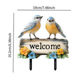 Maxbell Welcome Birds Yard Sign PVC Colorful Yard Stake for Backyard Lawn Decoration