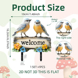 Maxbell Welcome Birds Yard Sign PVC Colorful Yard Stake for Backyard Lawn Decoration