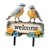 Maxbell Welcome Birds Yard Sign PVC Colorful Yard Stake for Backyard Lawn Decoration