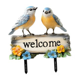 Maxbell Welcome Birds Yard Sign PVC Colorful Yard Stake for Backyard Lawn Decoration