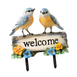 Maxbell Welcome Birds Yard Sign PVC Colorful Yard Stake for Backyard Lawn Decoration