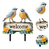 Maxbell Welcome Birds Yard Sign PVC Colorful Yard Stake for Backyard Lawn Decoration