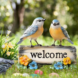 Maxbell Welcome Birds Yard Sign PVC Colorful Yard Stake for Backyard Lawn Decoration