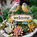 Maxbell Welcome Birds Yard Sign PVC Colorful Yard Stake for Backyard Lawn Decoration