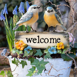 Maxbell Welcome Birds Yard Sign PVC Colorful Yard Stake for Backyard Lawn Decoration