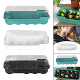 Maxbell Seed Propagator Tray 10 Holes Windowsill Tray with Cover for Backyard Garden Green