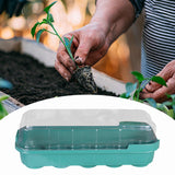 Maxbell Seed Propagator Tray 10 Holes Windowsill Tray with Cover for Backyard Garden Green