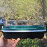 Maxbell Seed Propagator Tray 10 Holes Windowsill Tray with Cover for Backyard Garden Black