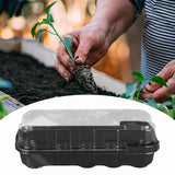 Maxbell Seed Propagator Tray 10 Holes Windowsill Tray with Cover for Backyard Garden Black
