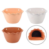 Maxbell 3Pcs Plant Holder Rustic Wall Flower Pot Holder for Garden Decoration Office light brown