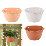 Maxbell 3Pcs Plant Holder Rustic Wall Flower Pot Holder for Garden Decoration Office light brown