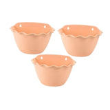 Maxbell 3Pcs Plant Holder Rustic Wall Flower Pot Holder for Garden Decoration Office light brown