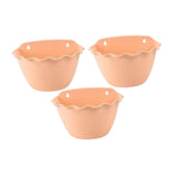 Maxbell 3Pcs Plant Holder Rustic Wall Flower Pot Holder for Garden Decoration Office light brown