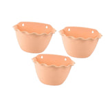 Maxbell 3Pcs Plant Holder Rustic Wall Flower Pot Holder for Garden Decoration Office light brown