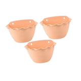Maxbell 3Pcs Plant Holder Rustic Wall Flower Pot Holder for Garden Decoration Office light brown