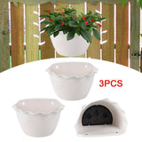 Maxbell 3Pcs Plant Holder Rustic Wall Flower Pot Holder for Garden Decoration Office white