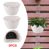 Maxbell 3Pcs Plant Holder Rustic Wall Flower Pot Holder for Garden Decoration Office white