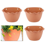 Maxbell 3Pcs Plant Holder Rustic Wall Flower Pot Holder for Garden Decoration Office dark brown