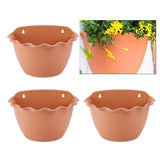 Maxbell 3Pcs Plant Holder Rustic Wall Flower Pot Holder for Garden Decoration Office dark brown