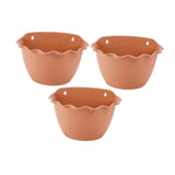 Maxbell 3Pcs Plant Holder Rustic Wall Flower Pot Holder for Garden Decoration Office dark brown