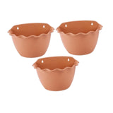 Maxbell 3Pcs Plant Holder Rustic Wall Flower Pot Holder for Garden Decoration Office dark brown
