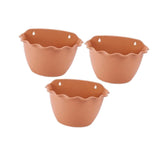 Maxbell 3Pcs Plant Holder Rustic Wall Flower Pot Holder for Garden Decoration Office dark brown