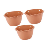 Maxbell 3Pcs Plant Holder Rustic Wall Flower Pot Holder for Garden Decoration Office dark brown