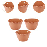 Maxbell 3Pcs Plant Holder Rustic Wall Flower Pot Holder for Garden Decoration Office dark brown