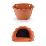 Maxbell 3Pcs Plant Holder Rustic Wall Flower Pot Holder for Garden Decoration Office dark brown