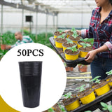 Maxbell 50 Pieces Plant Seedling Pots Nursery Cups Containers for Vegetables Outdoor 26cm Height