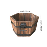 Maxbell Wood Barrel Planter Unique Rustic Flower Holder for Plants Garden Home Decor