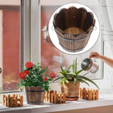 Maxbell Wood Barrel Planter Rustic Gift Flower Holder for Entryway Plants Home Decor