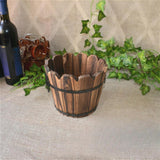 Maxbell Wood Barrel Planter Rustic Gift Flower Holder for Entryway Plants Home Decor