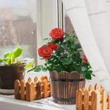 Maxbell Wood Barrel Planter Rustic Gift Flower Holder for Entryway Plants Home Decor