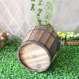 Maxbell 5x Wooden Barrel Planters Versatile Farmhouse Home Office Decor with Handles