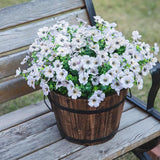 Maxbell 5x Wooden Barrel Planters Versatile Farmhouse Home Office Decor with Handles