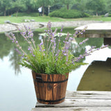 Maxbell 5x Wooden Barrel Planters Versatile Farmhouse Home Office Decor with Handles