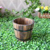 Maxbell 5x Wooden Barrel Planters Versatile Farmhouse Home Office Decor with Handles