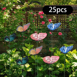 Maxbell 25Pcs Glow in The Dark Butterfly Garden Stakes Farm Yard Outdoor Decorations