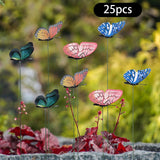 Maxbell 25Pcs Glow in The Dark Butterfly Garden Stakes Farm Yard Outdoor Decorations